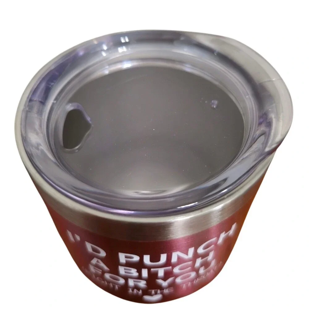 Wine Tumbler Pink 12oz Stainless 'I'd Punch A‎ B*tch For You' NWT